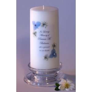  Blue Hydrangea Swarovski Crystal Memorial Candle: Home 
