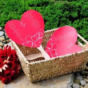  DIY Heart Fan Wedding Program Paper Kit   pack of 100 