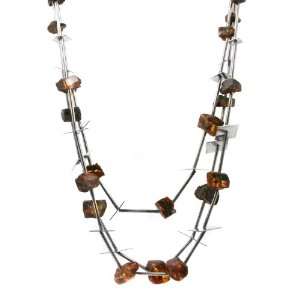 Baltic Honey Amber and Sterling Silver One of a kind New Age Neckalce 