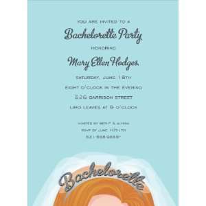  Bachelorette Tiara Redhead Invitations Bachelorette Party 