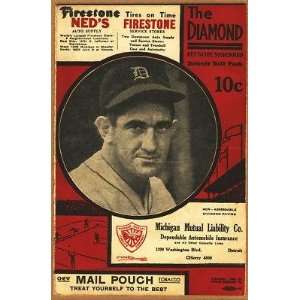 1935 YANKEES v TIGERS PROGRAM GEHRIG GREENBERG COCHRANE   MLB Baseball 