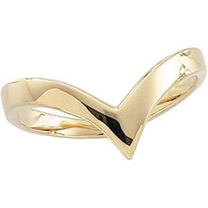  V Shaped Shank 14K Yellow Gold Metal Fashion Ring Jewelry