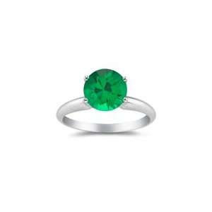  0.20 Cts of 4 mm AAA Round Emerald Solitaire Ring in 14K 
