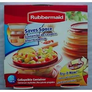   RUBBERMAID Container & Red Lid COLLAPSIBLE 2 1/2 Cups 