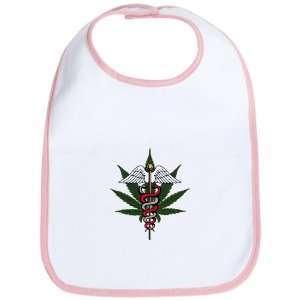  Baby Bib Petal Pink Medical Marijuana Symbol: Everything 