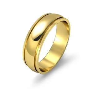  7.2g Mens Dome Step Down Wedding Band 6mm 18k Yellow Gold 