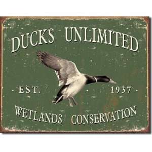 Ducks Unlimited   Since 1937 Metal Tin Sign 16W x 12.5H:  