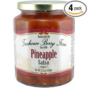 Treehouse Berry Farm Pineapple Salsa, 15.5 Ounce Jars (Pack of 4 