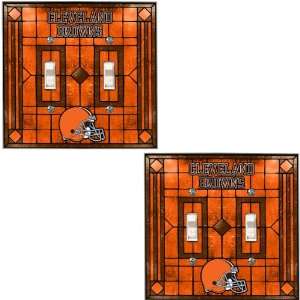 Memory Company Cleveland Browns Double Light Switch Cover   Set of 2 