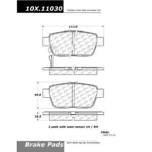  Centric Parts, 102.11030, CTek Brake Pads Automotive