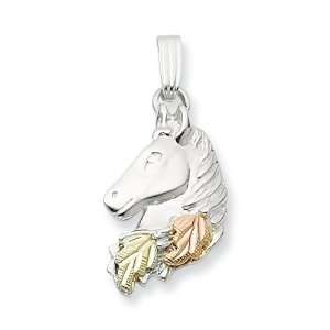  Sterling Silver & 12K Small Horsehead Necklace: Jewelry