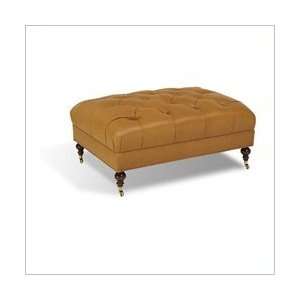    Coal Brown Distinction Leather Tufted Ottoman (multiple finishes