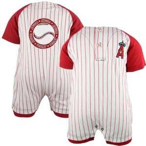Majestic Anaheim Angels White Pinstripe Infant Baseball Romper:  