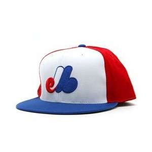 Montreal Expos 1969 91 Cooperstown 9 Deep Fitted Cap   White/Royal/Red 
