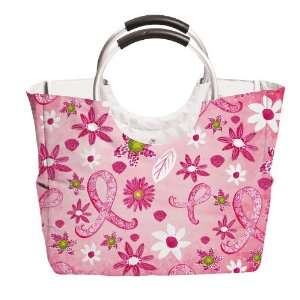  Pink Ribbon Floral Insulated Tote