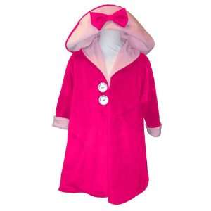   Pink and Hot Pink Minky Reversible Coat & Hat Set Size 12M Baby