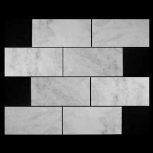   Italian White Bianco Carrera 12x24 Marble Tile Honed: Home Improvement