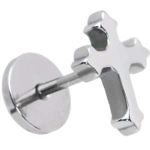    16 Gauge Stainless Steel Gothic Cross Labret Monroe Tragus Jewelry
