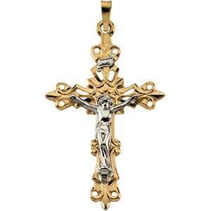  Two Tone Crucifix Pendant: Jewelry