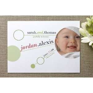  Whimsical Spheres and Dashes Birth Announcements 