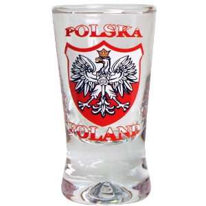   : Polish Shot Glasses   Polish Flag and White Eagle: Kitchen & Dining