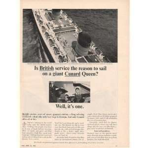  Queen Elizabeth Ship British Service Print Ad (17225): Home & Kitchen