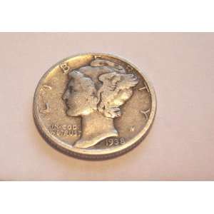  1938 D U.S. Mercury Silver Dime 