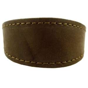 Brown Real Leather Tapered Dog Collar 1,5 Wide, Fits 8.5 10.5 Neck 