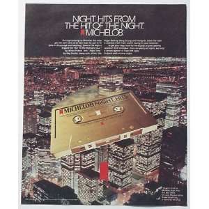  1987 Michelob Night Hits Cassette Music Print Ad (3568 