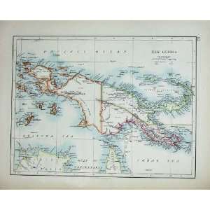  Johnston World Maps 1895 New Zealand Guinea Arafura Sea 