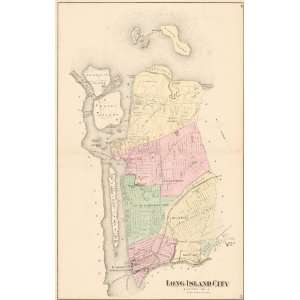  Warner & Beers 1873 Antique Street Map of Long Island City 