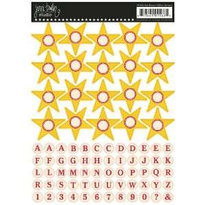   Matte Cardstock Stickers 5X7 Sheet Star Banner/Yellow: Home & Garden