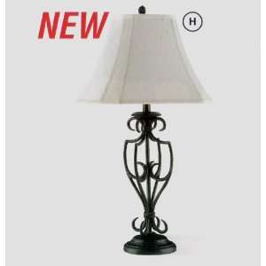  All new item Black metal table lamp with scrolled design 
