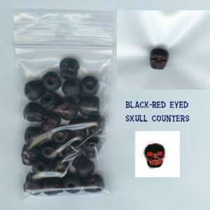  Black w/ Red Eyes Skull Counters (25): Toys & Games