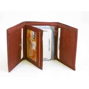   Leather Wallet Tri fold Multi window Pass Case: Office Products