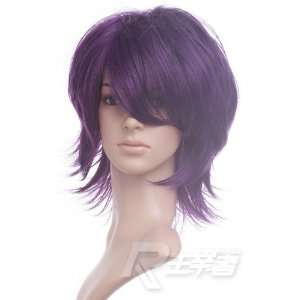  Purple Anime Costume Cosplay Short Cut Wig: Toys & Games