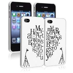   for Apple® iPhone® 4 4S, White with My Heart Belongs to You Rear