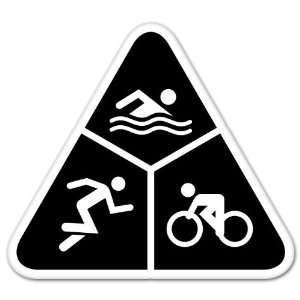  Triathlon Run Bike Swim car bumper sticker 4 x 4 