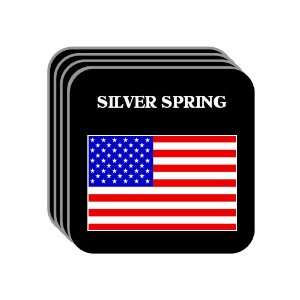 US Flag   Silver Spring, Maryland (MD) Set of 4 Mini Mousepad Coasters