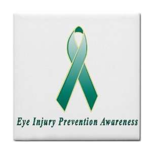  Eye Injury Prevention Awareness Ribbon Tile Trivet 