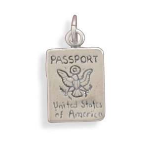    Sterling Silver Charm Pendant United States Passport Jewelry