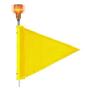 Flagstaff FS6 Triangular Safety Flag with Light, Threaded Hex Base, 12 