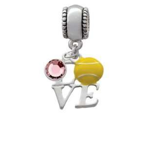  Silver Love with Tennis Ball European Charm Bead Hanger 