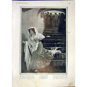  Stage Spaniard Carmen Artist Painting Old Print 1914: Home 
