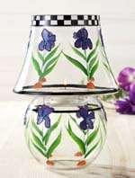 Iris Clear Glass Candle Lamp w Tea Lights NEW! 088235094568  