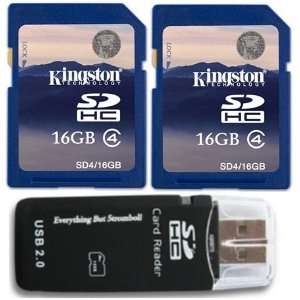  Kingston 32 GB (16GB x2 = 32GB) Class 4 SDHC Flash Memory 