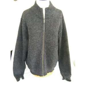   LL Bean Mens Charcoal Gray Wool Zip Sweater Tall 2238 