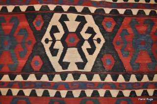 Antique Caucasian Shrivan Kilim tribal hand woven rug Kazak, Russian 