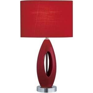  Lite Source LS 21860RED Nakia Table Lamp with Red Fabric 