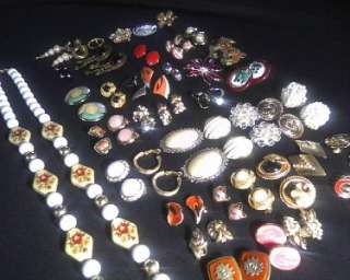   ! Lot, Earrings, brooch,necklace,trifari,rhinestone clusters!  